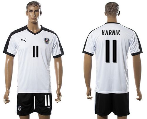 Austria #11 Harnik White Away Soccer Country Jersey - Click Image to Close